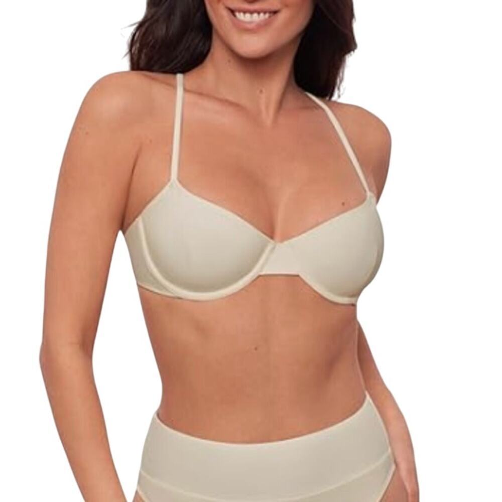 Sports Illustrated Women's X-Back Underwire Bikini Top in Cream, Size M​​​